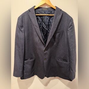 Jos. A. Bank 50R Blazer - 100% Italian Wool Cerruti 1881 Fabric - Charcoal Plaid